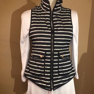 Rosette blue white striped vest-sz S